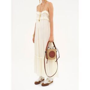 Chloe Horse Medal Bucket Bag in Paper and Leather $950